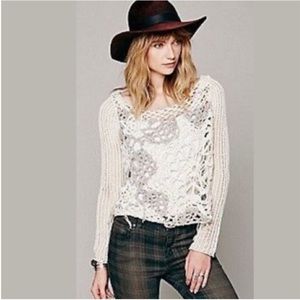 Free people crochet knit sweater ✨💕